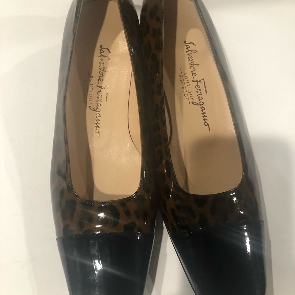 Salvatore Ferragamo Leopard Print Square Loafers